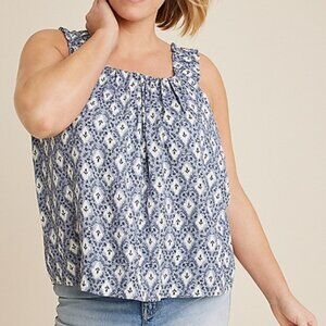 Maurices Floral Ruffle Strap Swing Tank Top - 2X